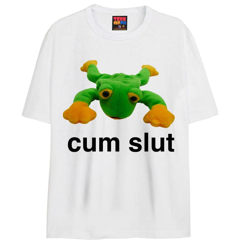 cumslut T-Shirts DTG Small WHITE 