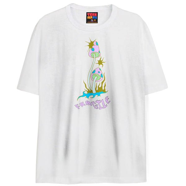 SPARKLE MUSHROOMS T-Shirts DTG Small White 