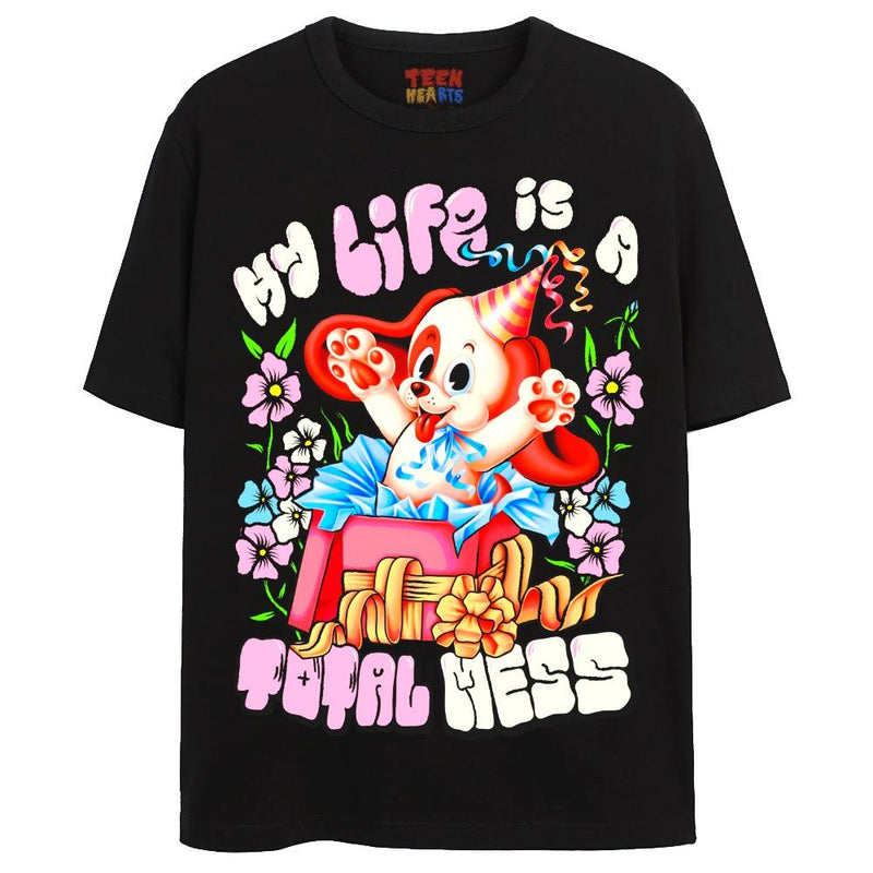 TOTAL MESS T-Shirts DTG Small Black 