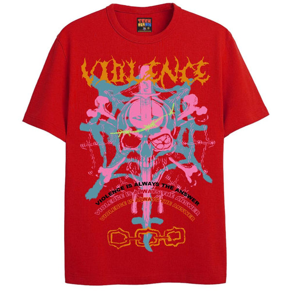VIOLENCE = THE ANSWER T-Shirts DTG Small RED 