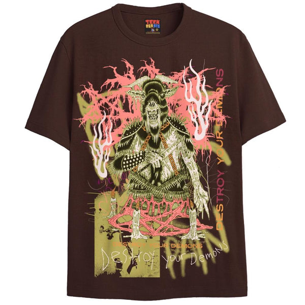 WAR GOAT T-Shirts DTG Small Brown 