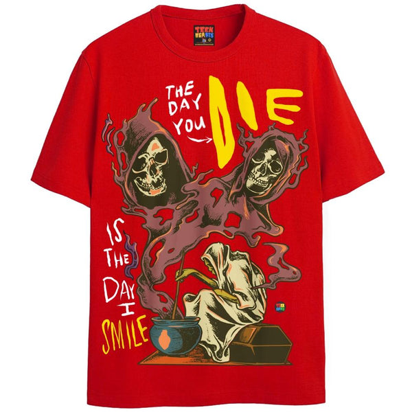 YOU DIE I SMILE T-Shirts DTG Small Red 