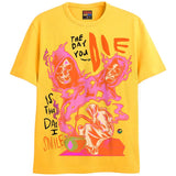 YOU DIE I SMILE T-Shirts DTG Small Yellow 