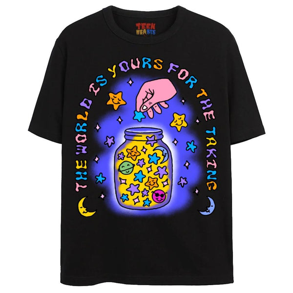 THE WORLD IS YOURS T-Shirts DTG Small Black 