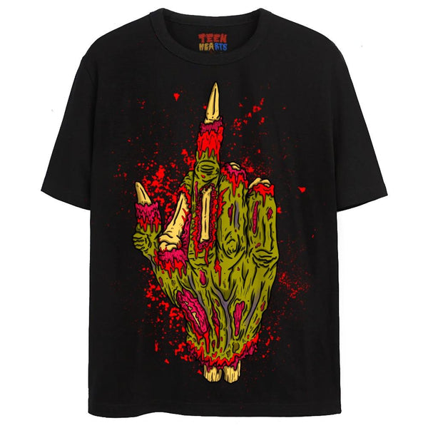 ZOMBIE FINGER T-Shirts DTG Small Black 