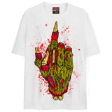 ZOMBIE FINGER T-Shirts DTG Small White 